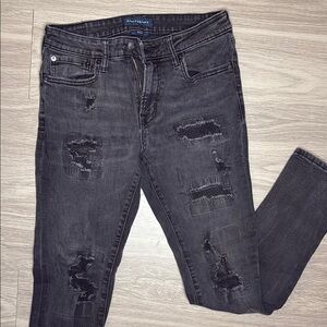 Aeropostale Charcoal Distressed Skinny Jeans